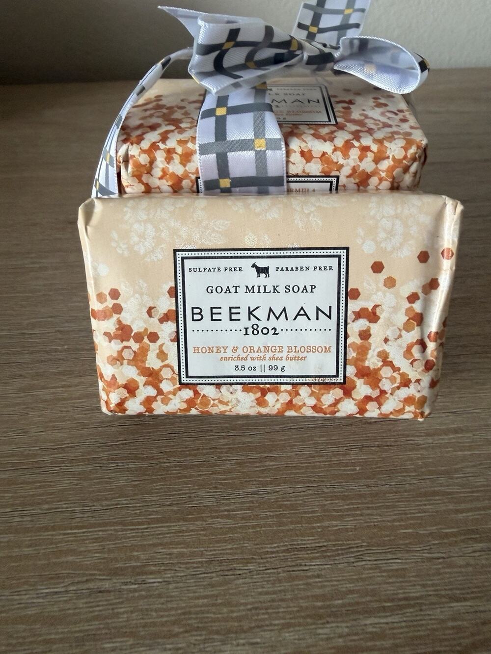 Beekman 1802 Honey Orange Blossom Goat Milk Soap 3 Bar Ribbon Gift Set